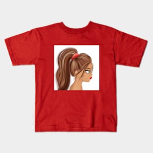 Anime girl picture frame cute girl Sticker Kids T-Shirt